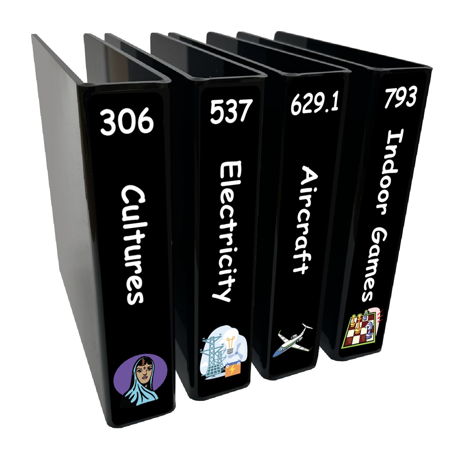 Junior Expanded Non Fiction Slimline Divider Pack Set 3 250mm x 250mm (Black)