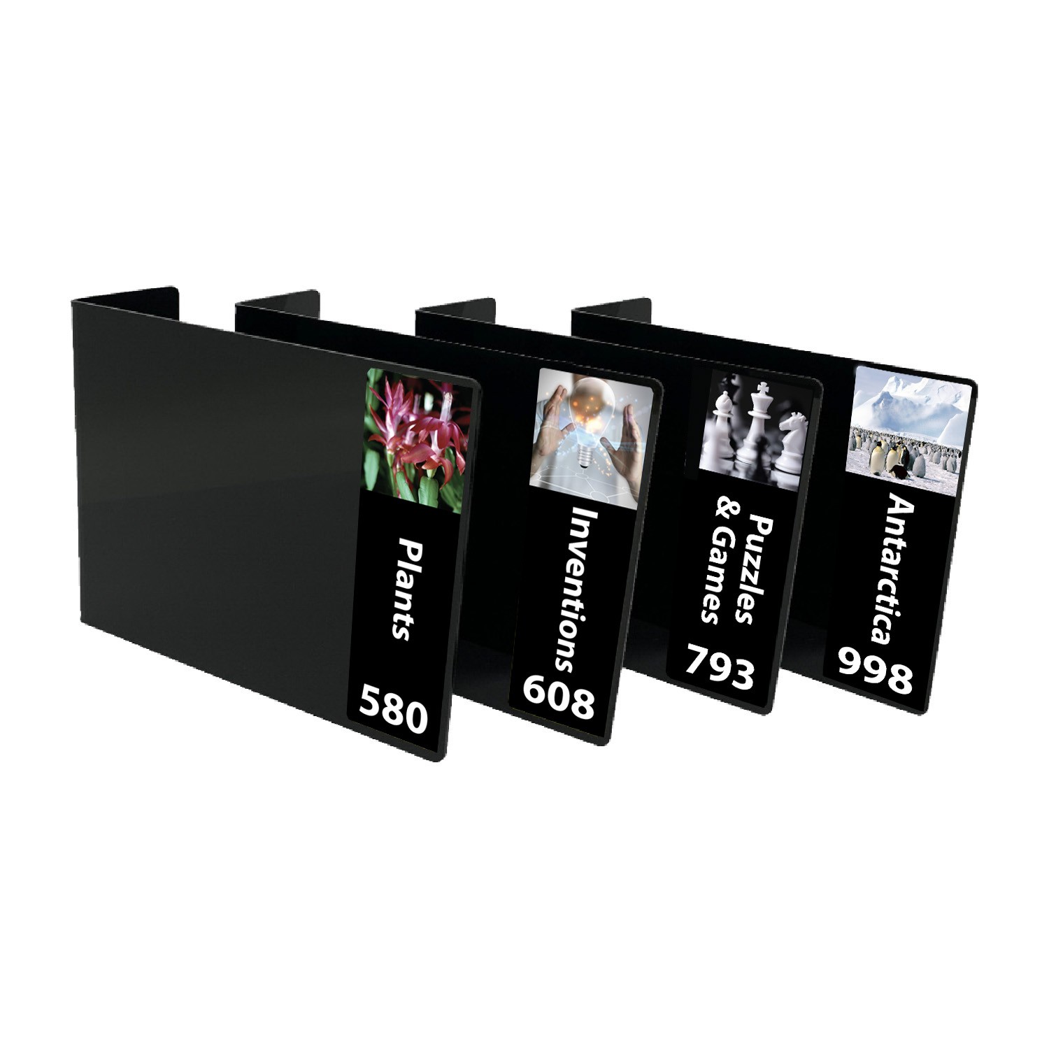 Senior Expanded Non Fiction Acrylic Collection Divider Pack Set 2 (double-sided) (Black)