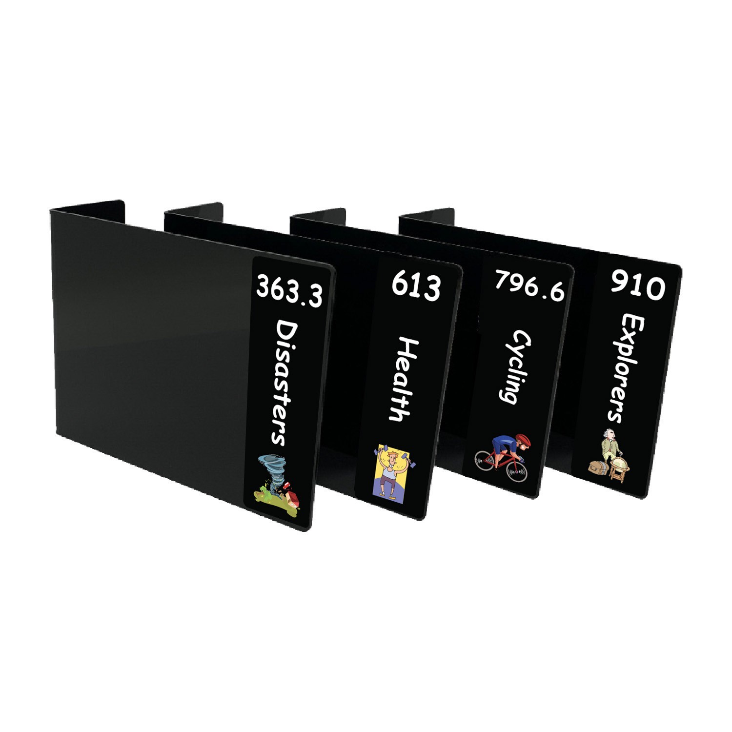 Junior Expanded Non Fiction Acrylic Collection Divider Pack Set 4 (Black)