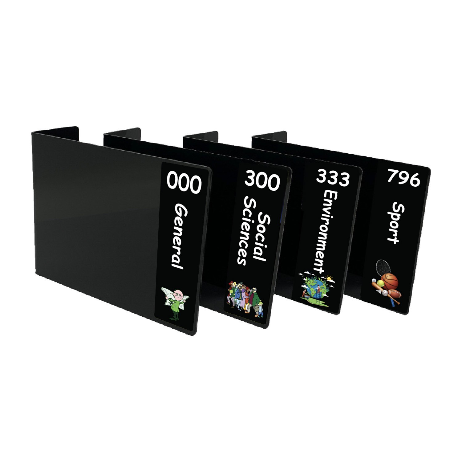 Junior Expanded Non Fiction Acrylic Collection Divider Starter Pack (Black)