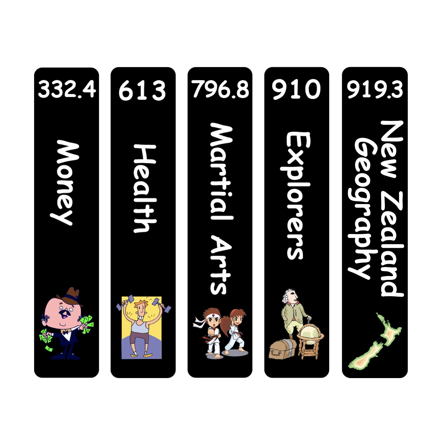 Junior Expanded Non Fiction Slim Sticky Back Signs Set 4