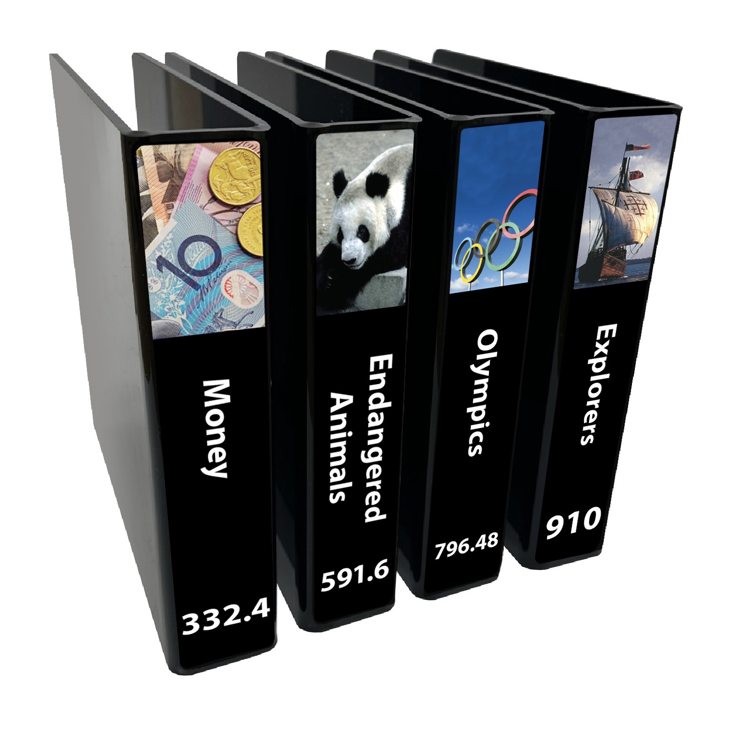 Senior Expanded Non Fiction Slimline Divider Pack Set 4 250mm x 250mm (Black)