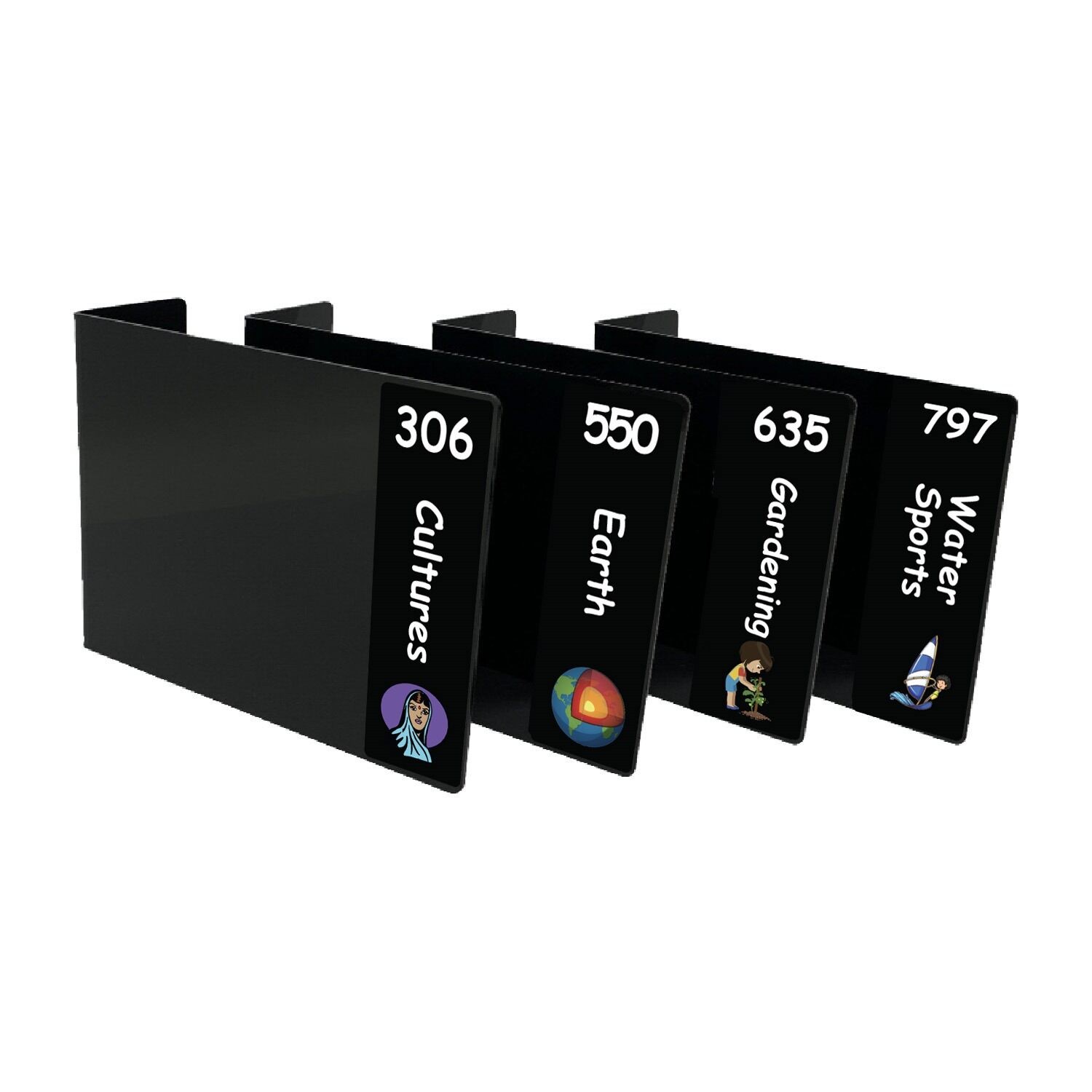 Junior Expanded Non Fiction Acrylic Collection Divider Pack Set 3 (Black)