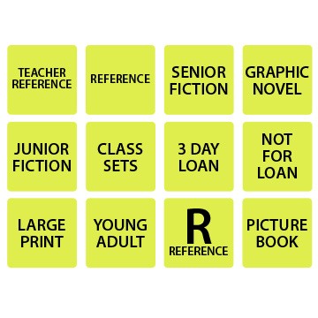 Fluoro Yellow Spine Labels (Black Text)