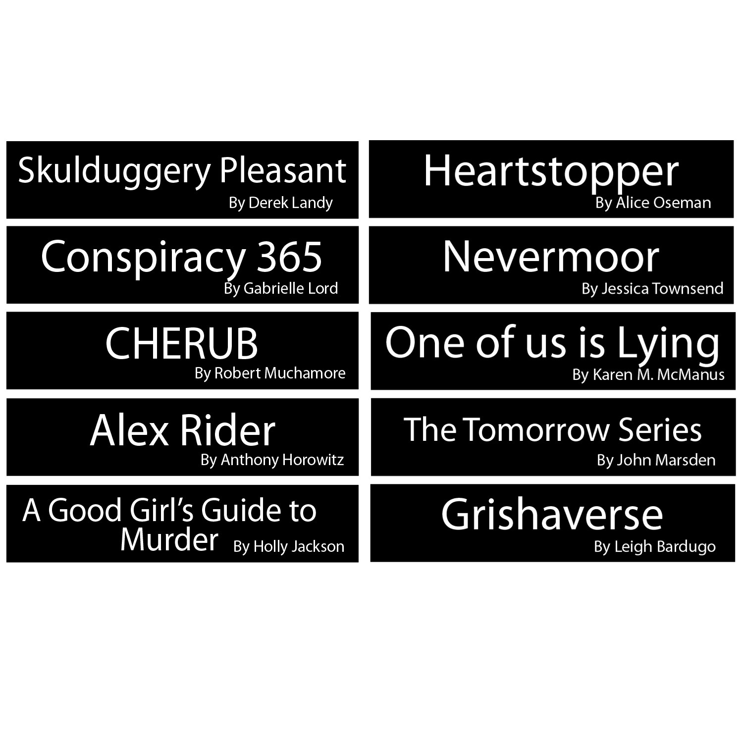 Senior Series Set 2 Front Facing Stickers (Text Only)