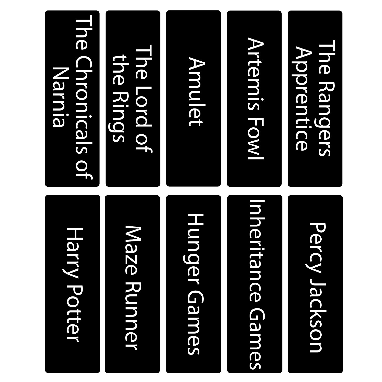 Senior Series Set 1 Text Only Acrylic Collection Divider Pack (double-sided) (Black)