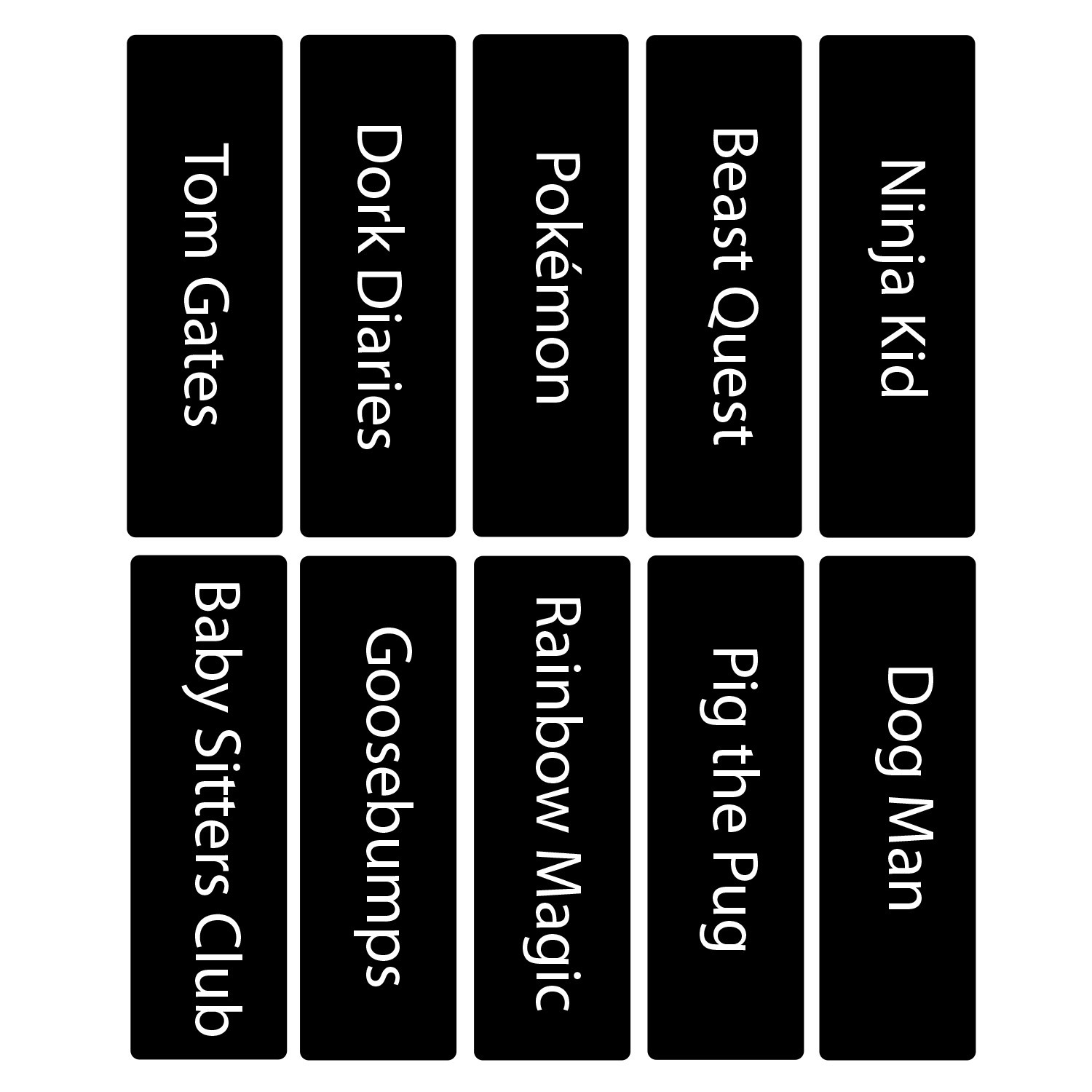 Junior Series Set 2 Text Only Acrylic Collection Divider Pack (single-sided)