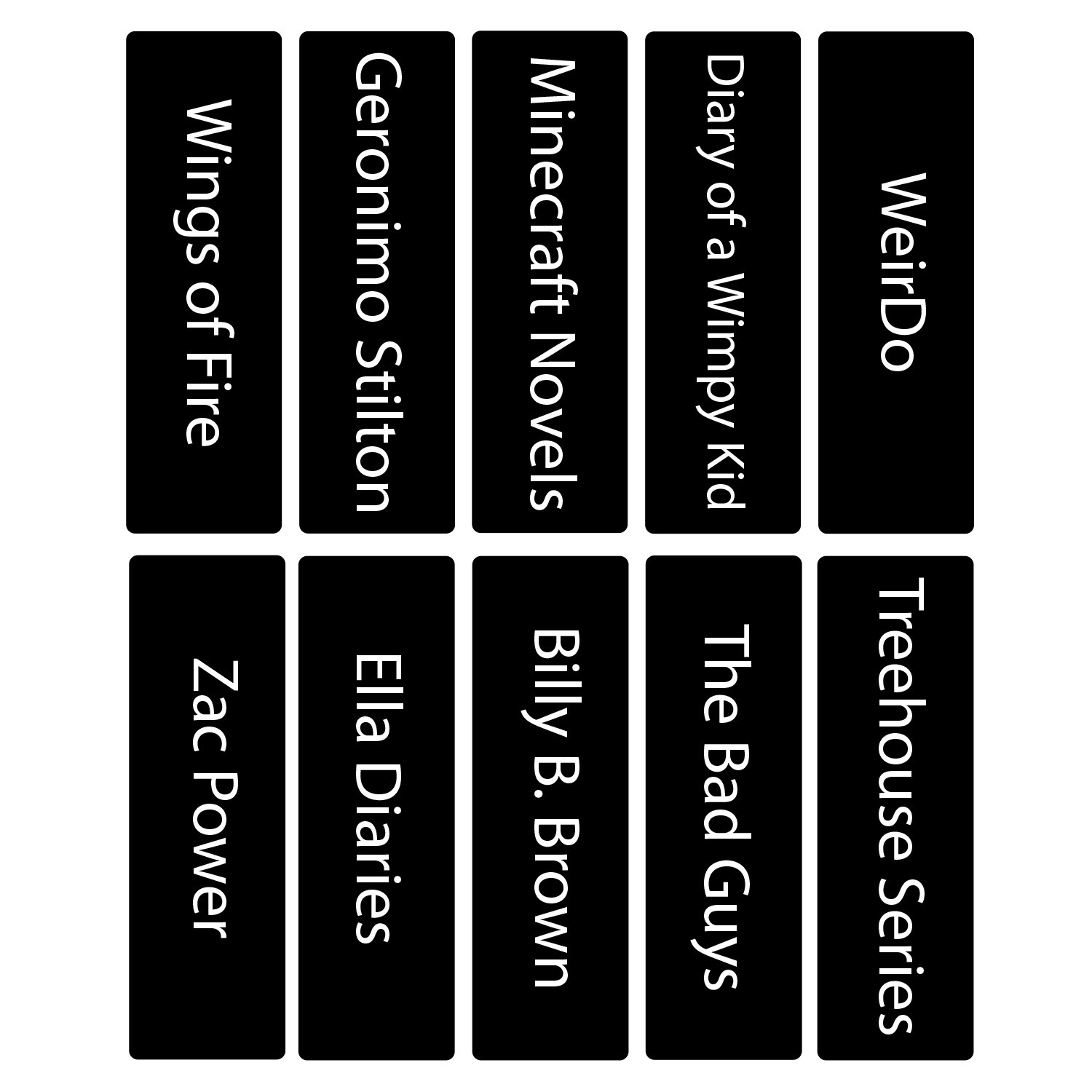 Junior Series Set 1 Text Only Acrylic Collection Divider Pack (double-sided)