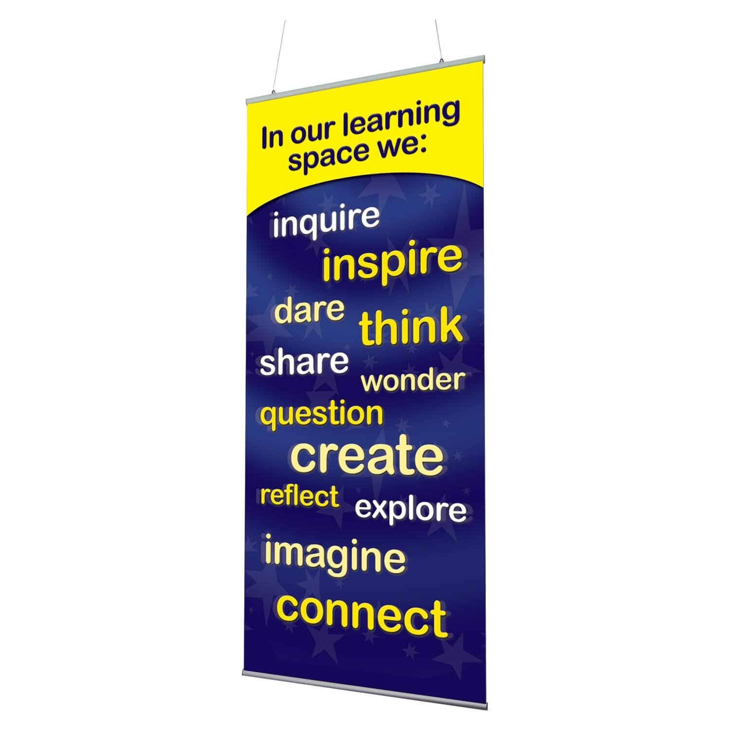 Our Learning Space Indoor Banner 720mm x 1440mm & Hanging (Yellow)