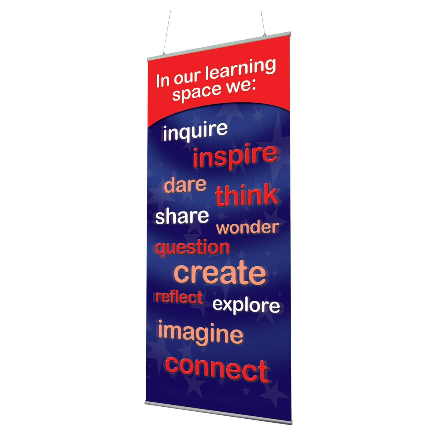 Our Learning Space Indoor Banner 720mm x 1440mm & Hanging (Red)