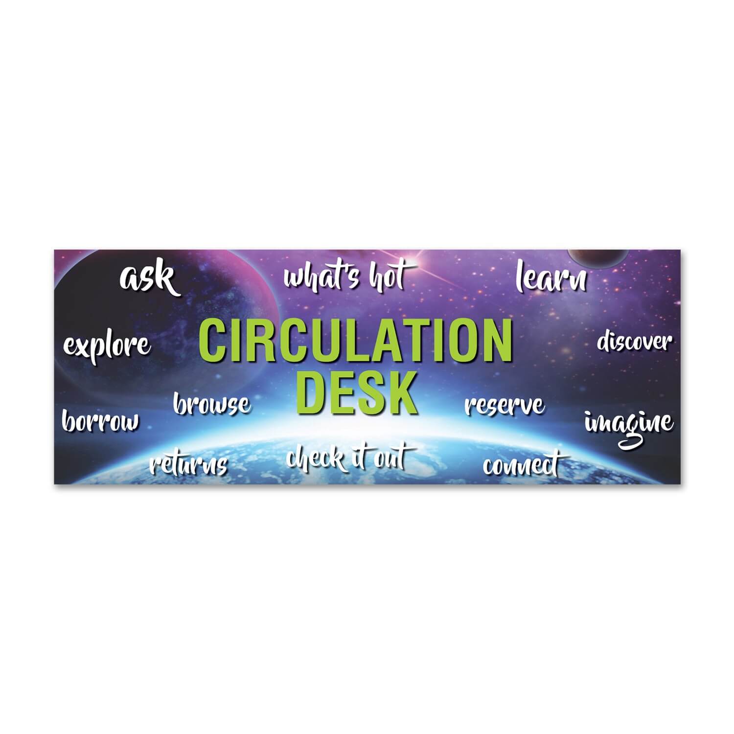 Circulation Desk Wall Graphic - Space Design  (Removable)