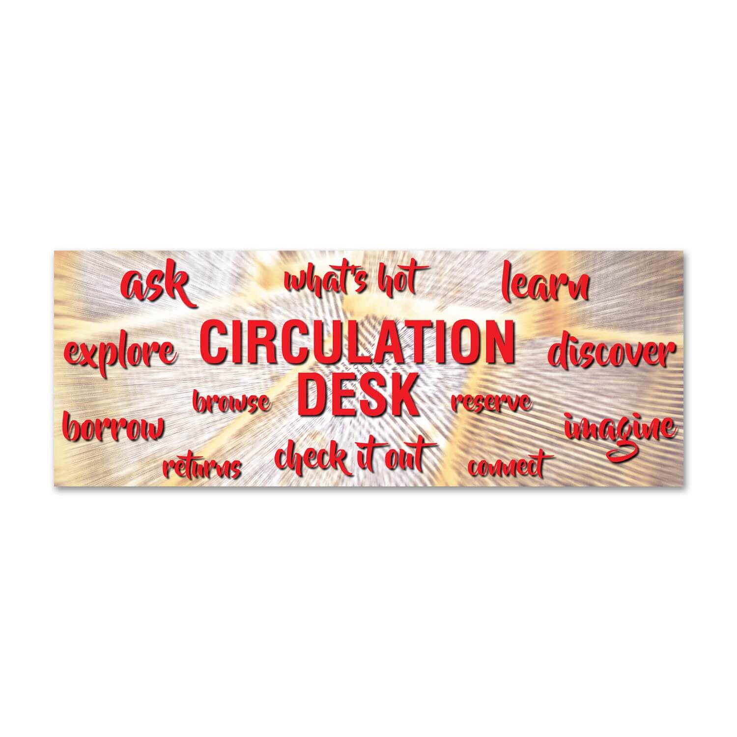 Circulation Desk Wall Graphic - News Design (Removable)