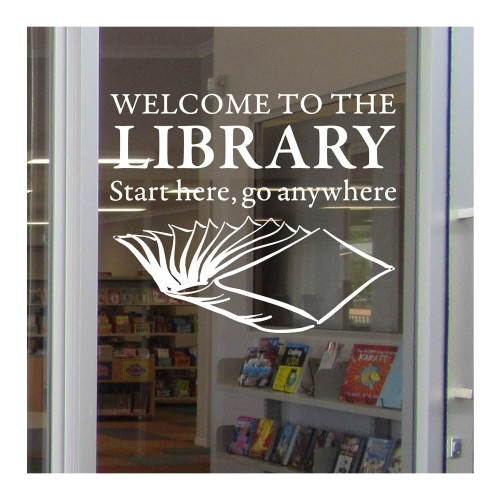 Library Welcome Vinyl Lettering (Reverse)