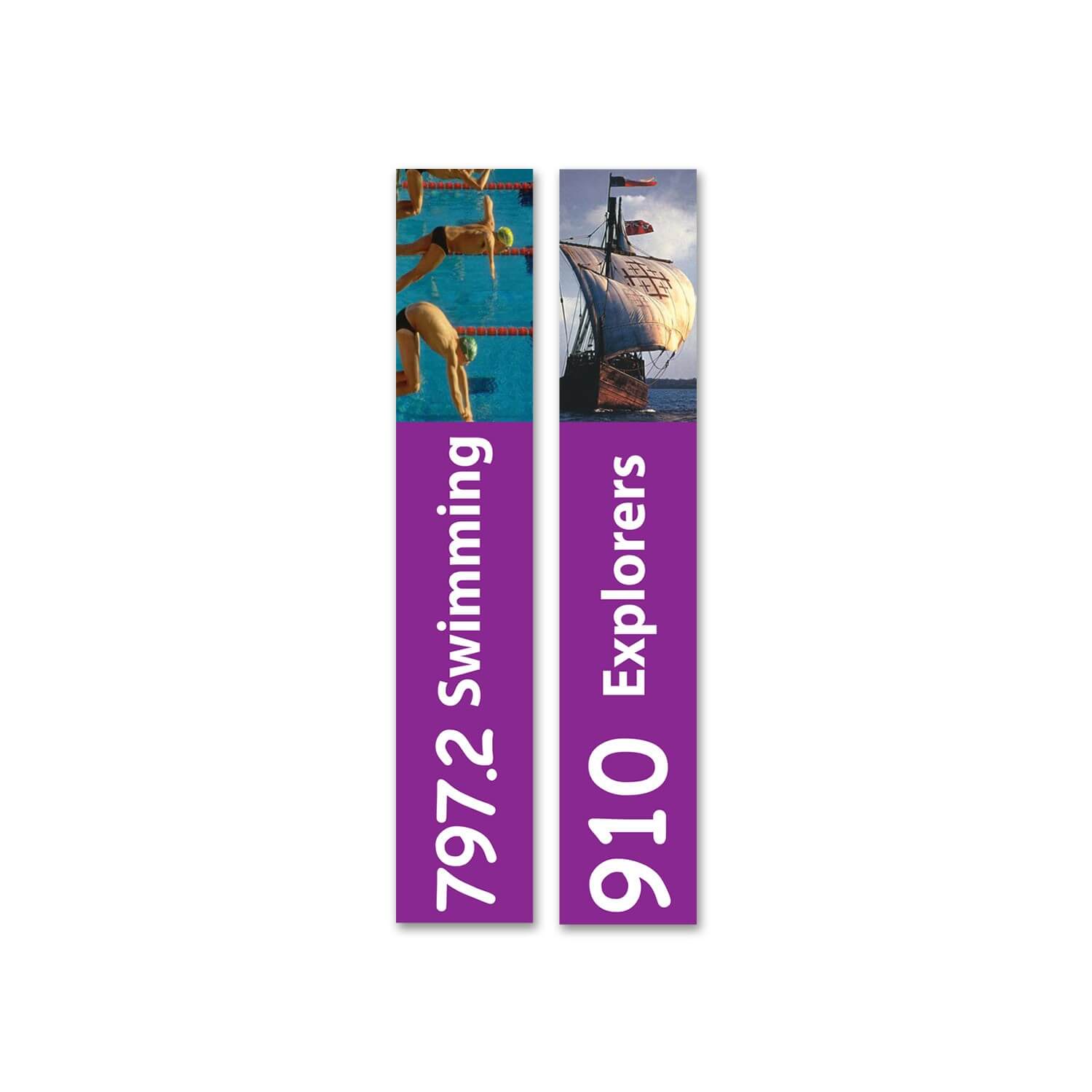 Slim Expanded Non Fiction Sticky Back Signs Set 1 Design 4 (Colour Coded)