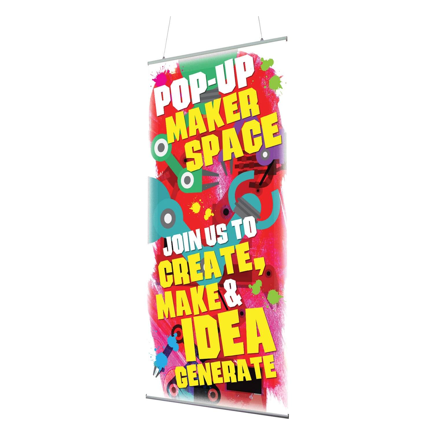 Pop up Makerspace Indoor Banner 720mm x 1440mm & Hanging
