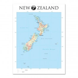 New Zealand Map Small Wall Graphic Mural (Removable)