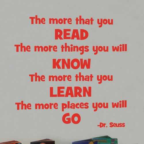 The More You Read Quote Vinyl Lettering