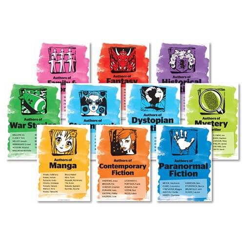 Senior Genre Author Suggestions Posters Set 1 A1