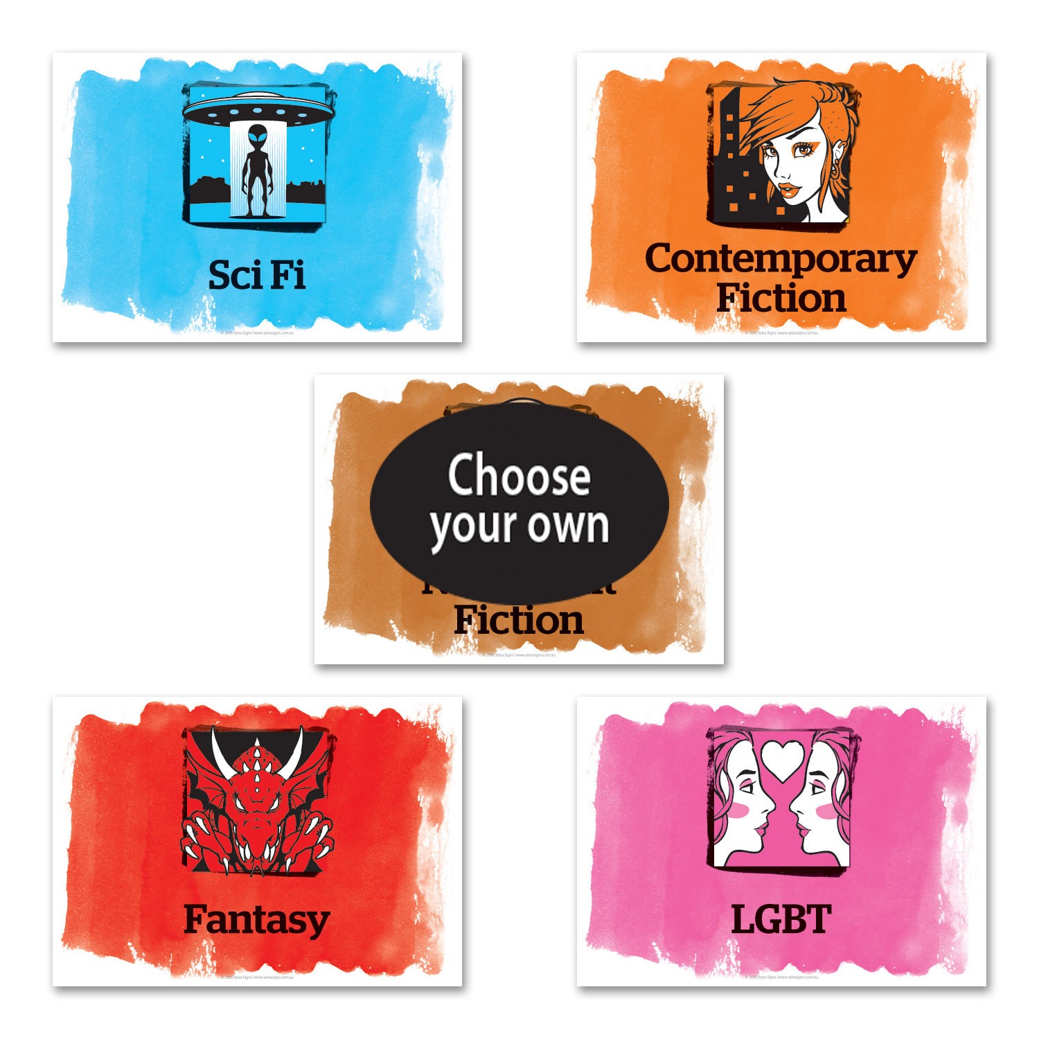 Senior Genre Location Signs A5