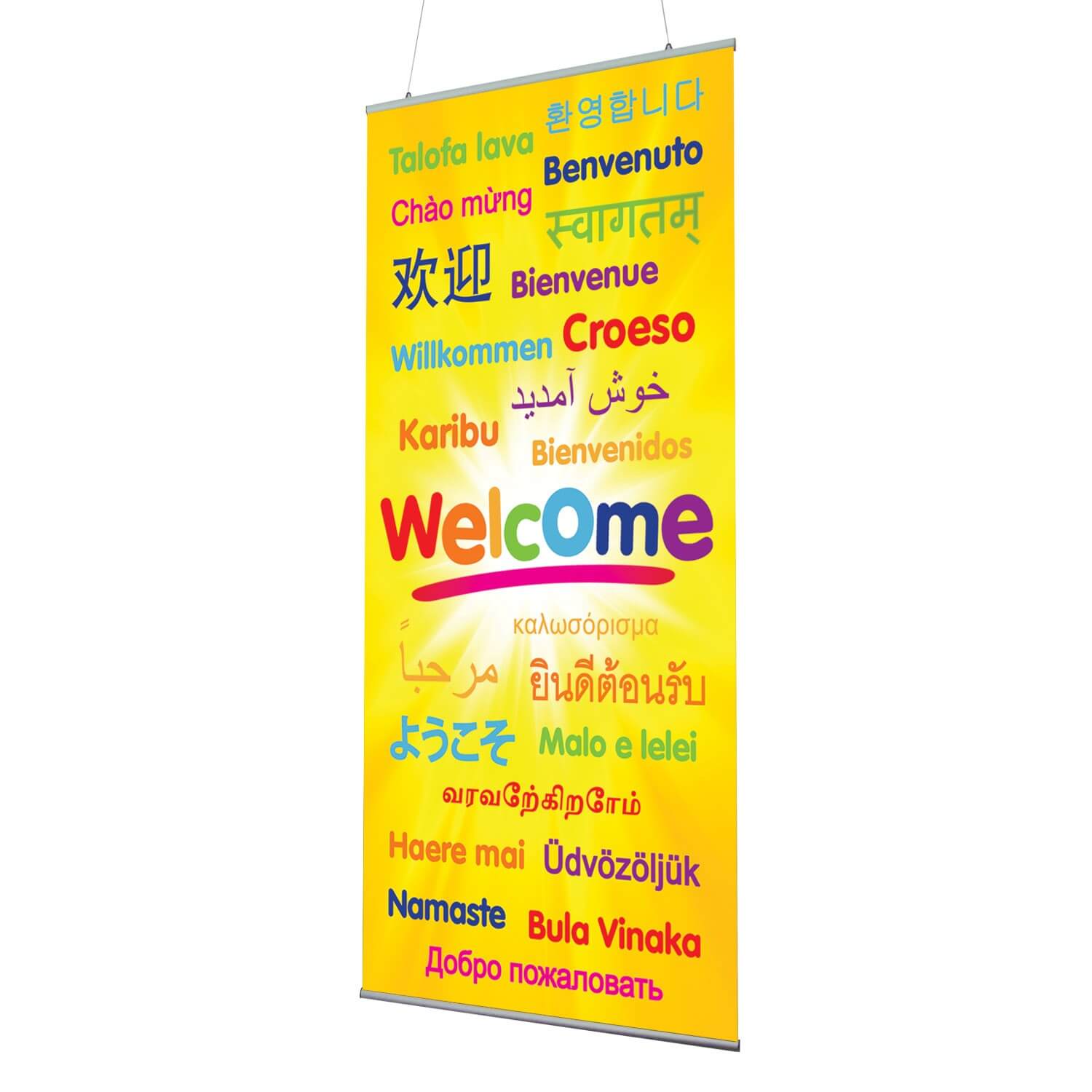 Welcome Indoor Banner Junior 720mm x 1440mm & Hanging