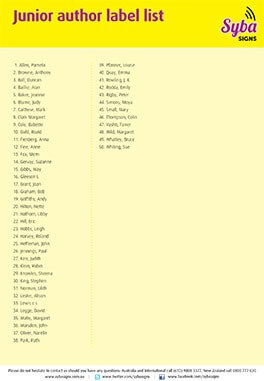 Shelf Labels: Junior Author