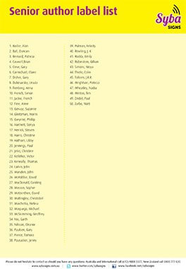 Shelf Labels: Senior Author