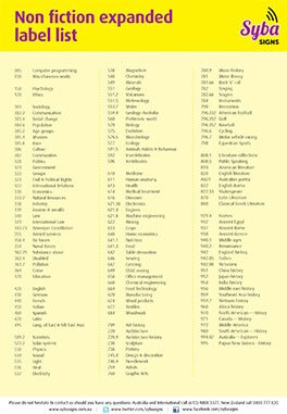 Shelf Labels: Expanded Non Fiction